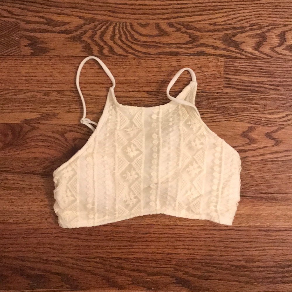 Cage back swimsuit top